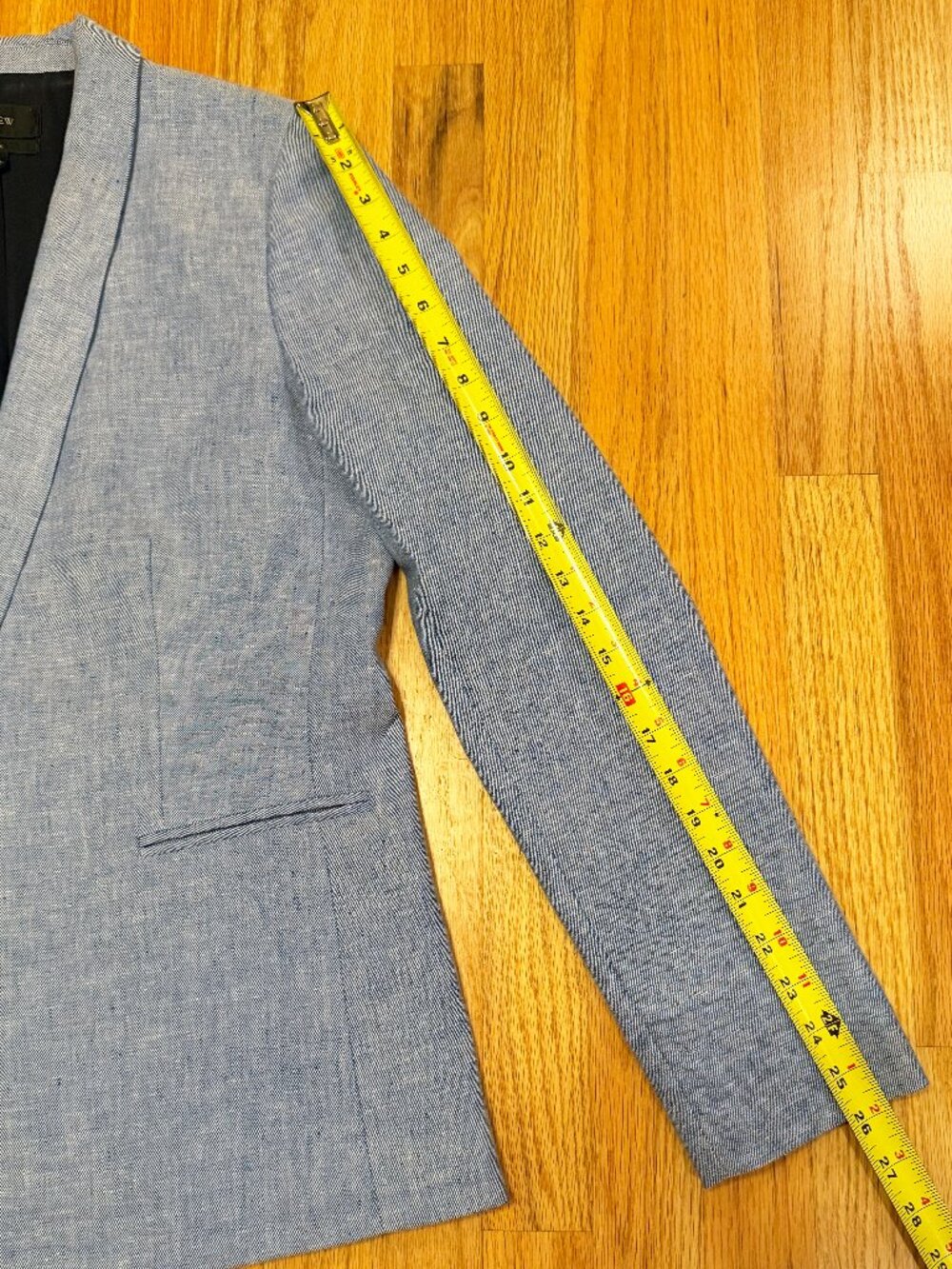 J.Crew Parke Light Chambray Blue Linen Shawl Collar Blazer Sz 12T - Picture 11 of 14